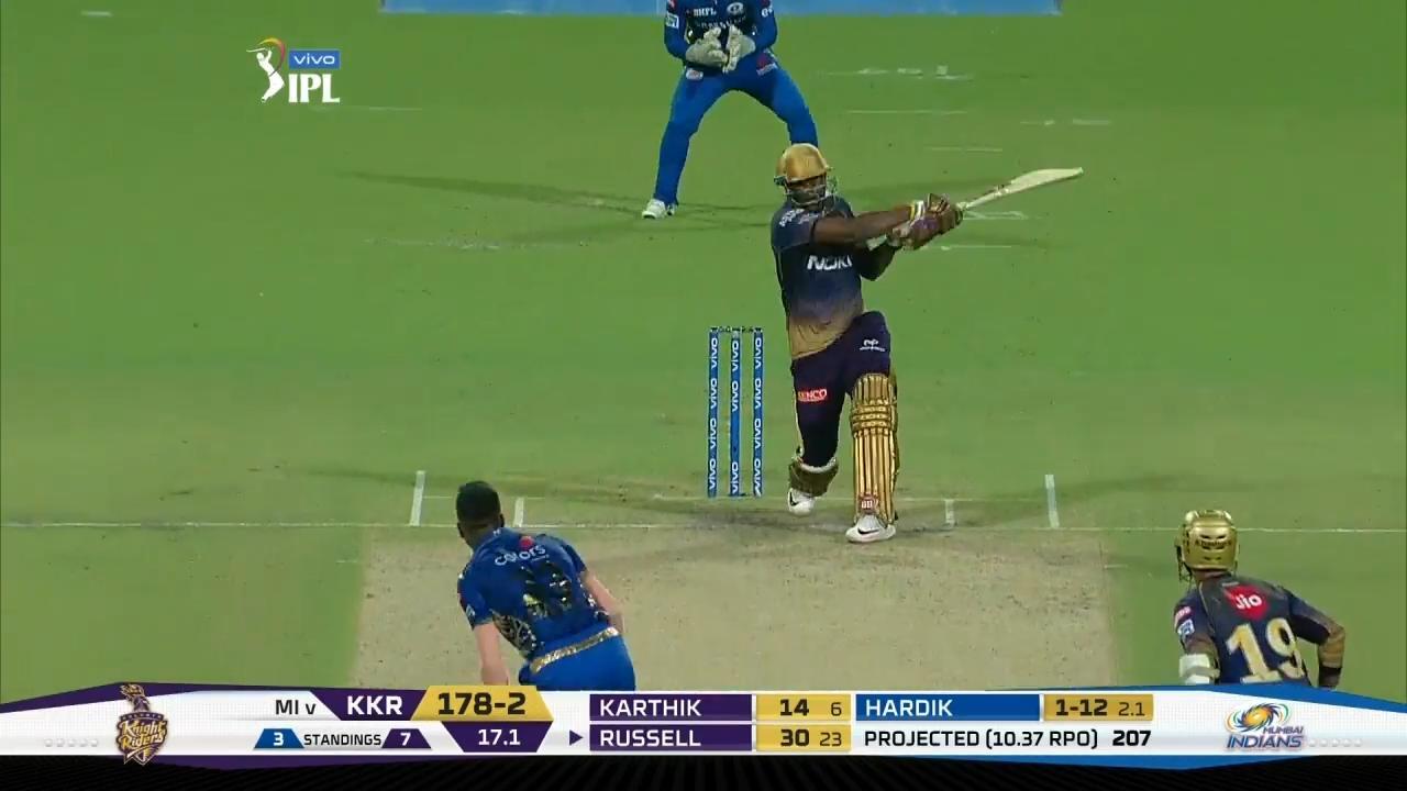 M47: KKR vs MI – Andre Russell Six