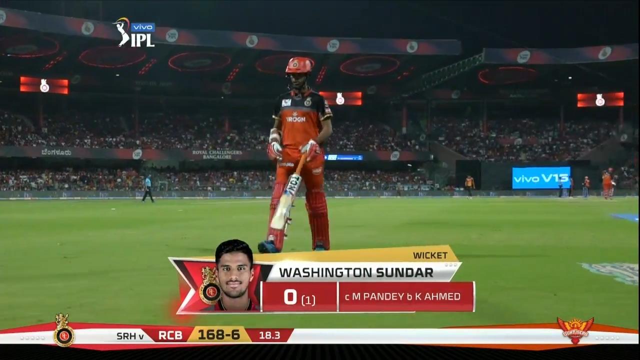 M54: RCB vs SRH – Washington Sundar Wicket