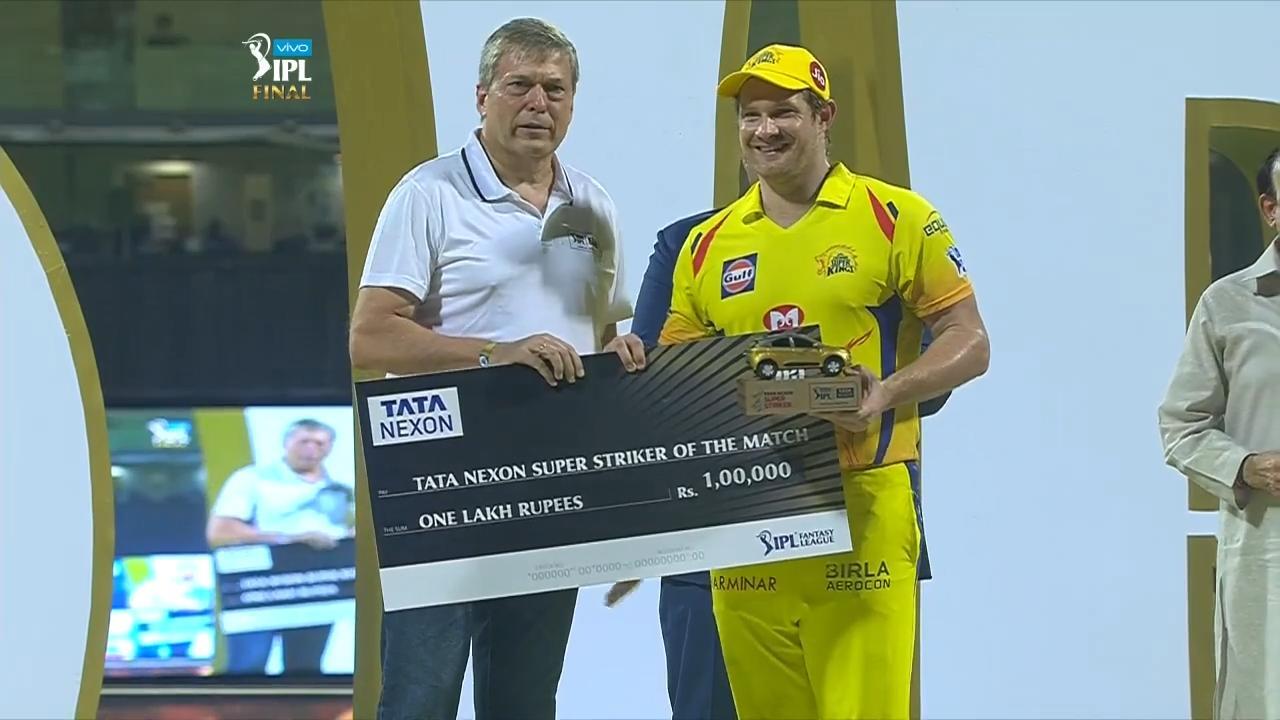 Final: CSK vs SRH – TATA Nexon Super Striker of the Match – Shane Watson background
