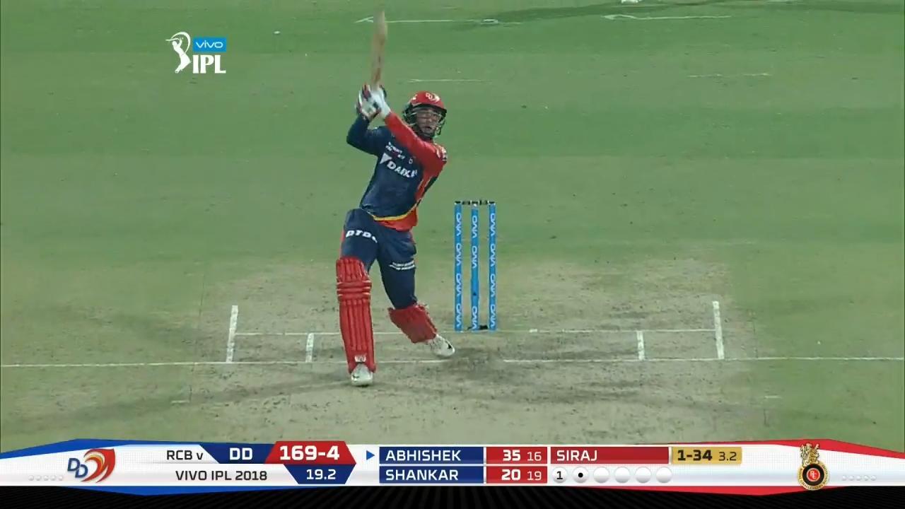 M45: DD vs RCB – Abhishek Sharma Six background