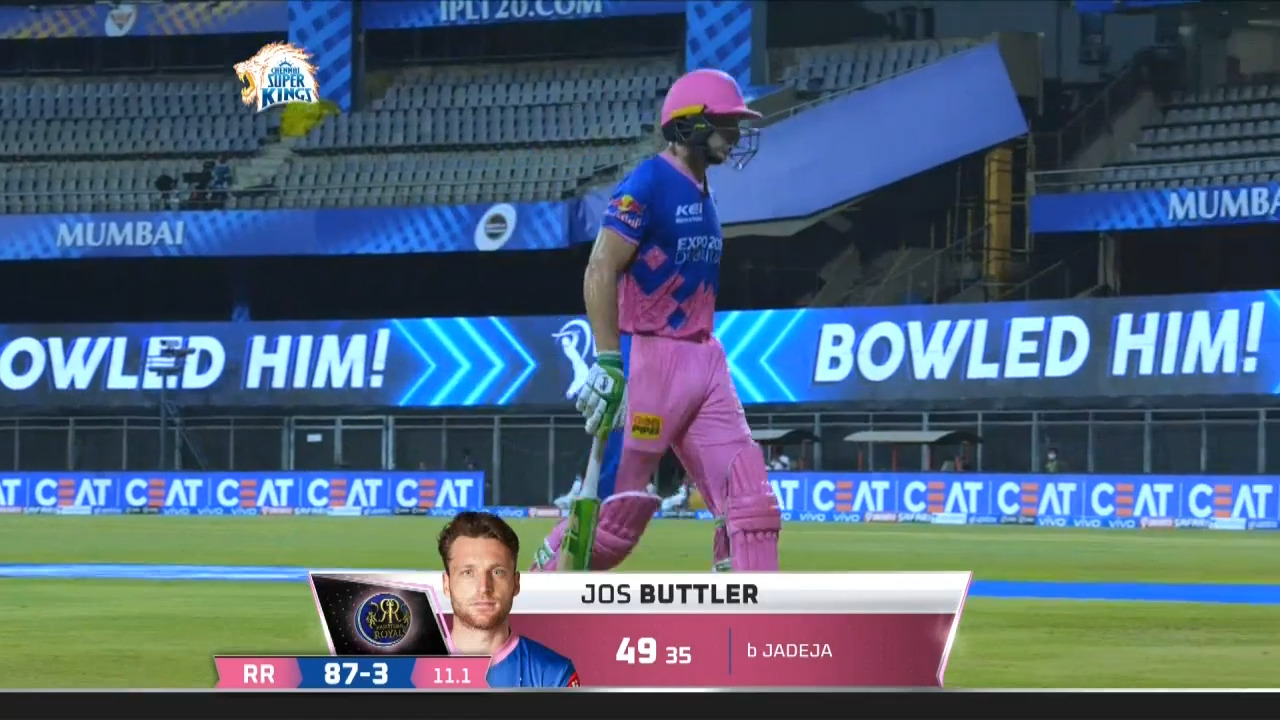 M12: CSK vs RR – Jos Buttler Wicket