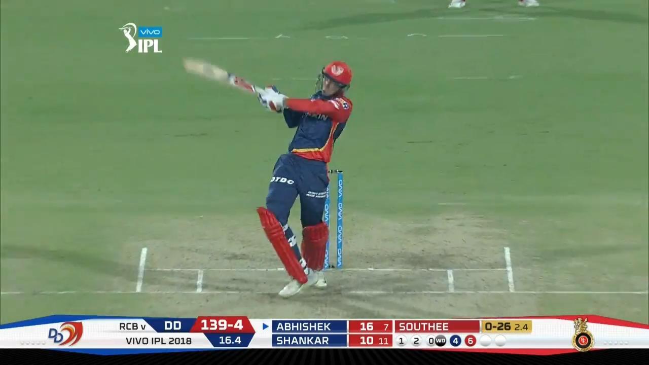 M45: DD vs RCB – Abhishek Sharma Six background