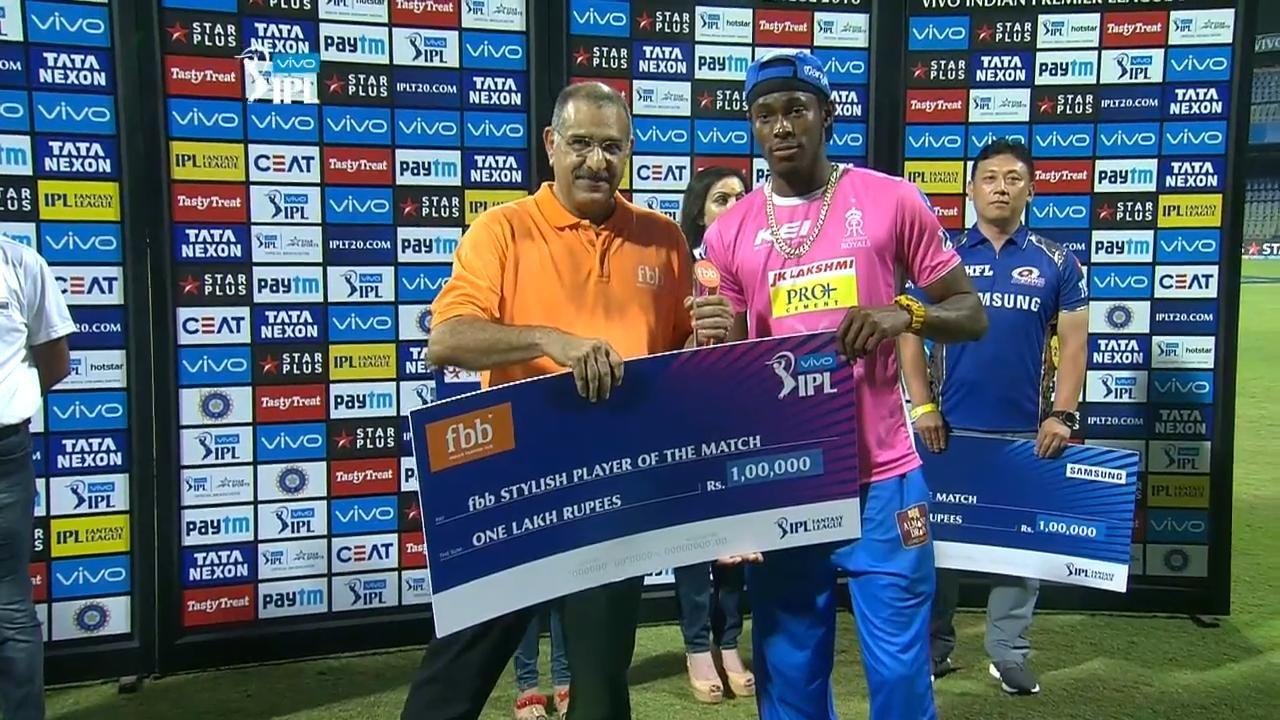 M47: MI vs RR – fbb Stylish player of the match – Jofra Archer