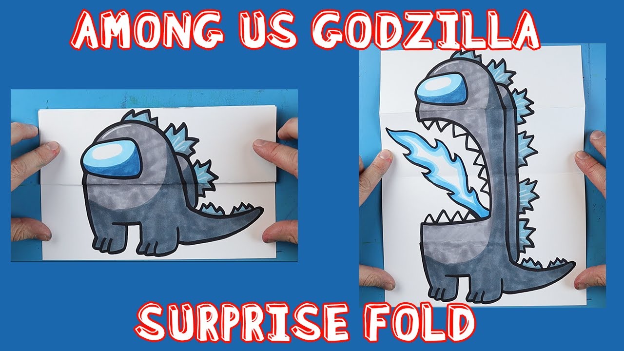 How to Draw an AMONG US GODZILLA SURPRISE FOLD!!!