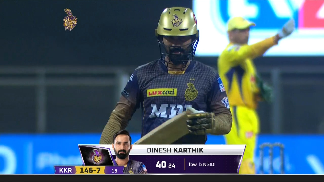 M15: KKR vs CSK – Dinesh Karthik Wicket background