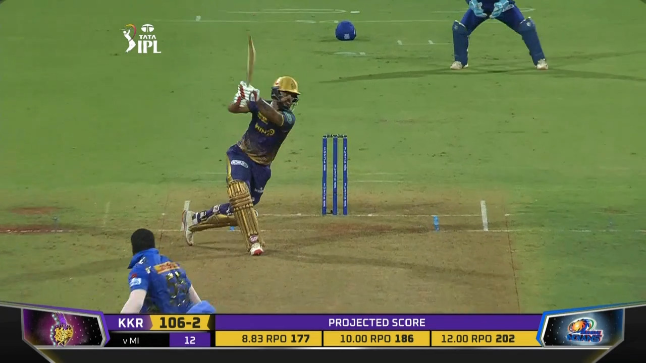 M56: MI vs KKR – Nitish Rana Six