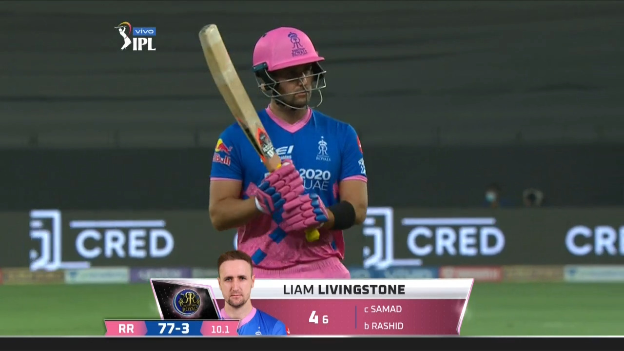 M40: SRH vs RR – Liam Livingstone Wicket