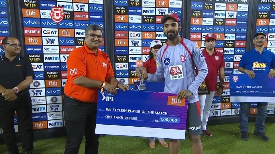 M55: KXIP vs CSK – fbb Stylish Player of the Match – KL Rahul