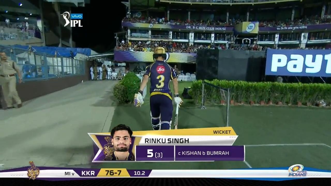 M41: KKR vs MI – Rinku Singh Wicket background