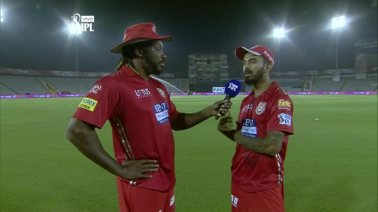 M02: KXIP vs DD – Chris Gayle Interviews KL Rahul