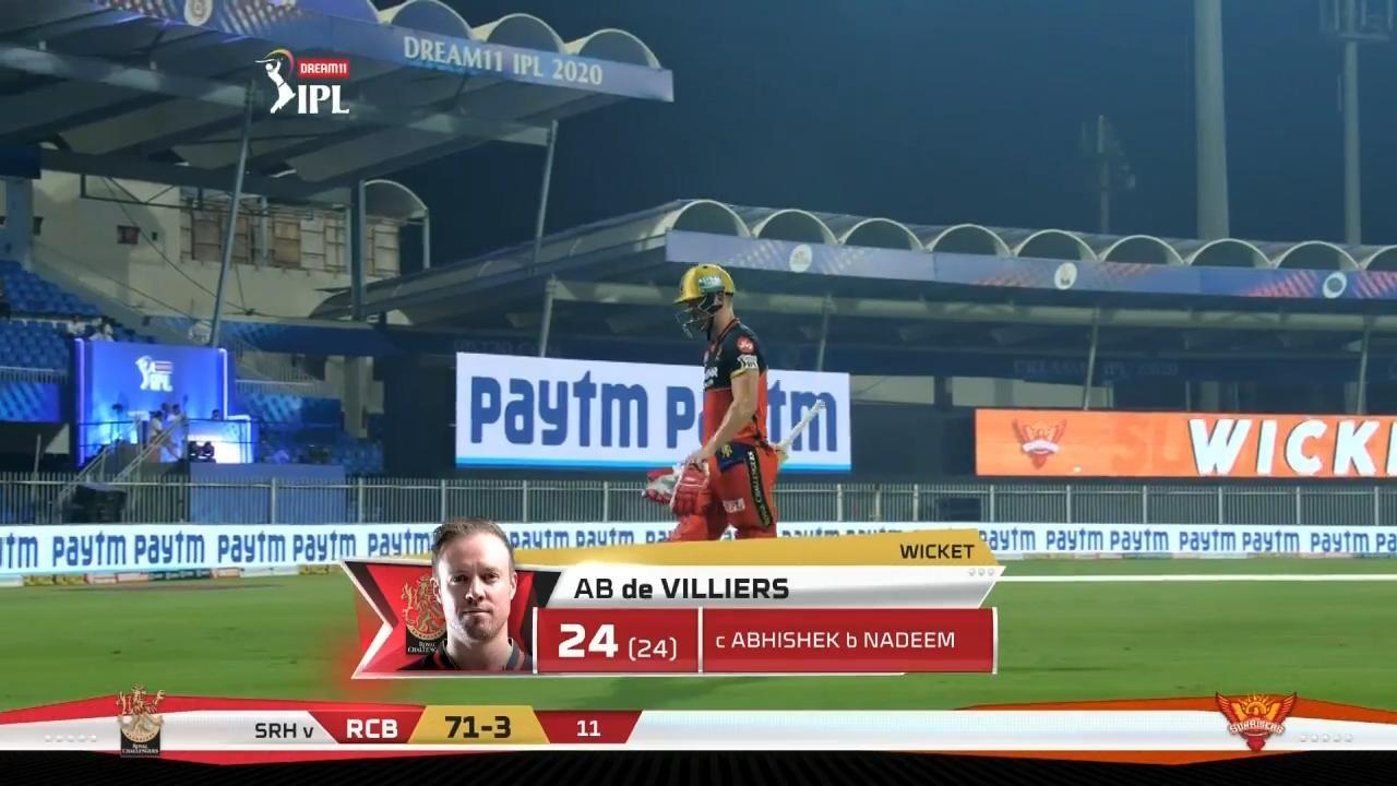 M52: RCB vs SRH – AB de Villiers Wicket