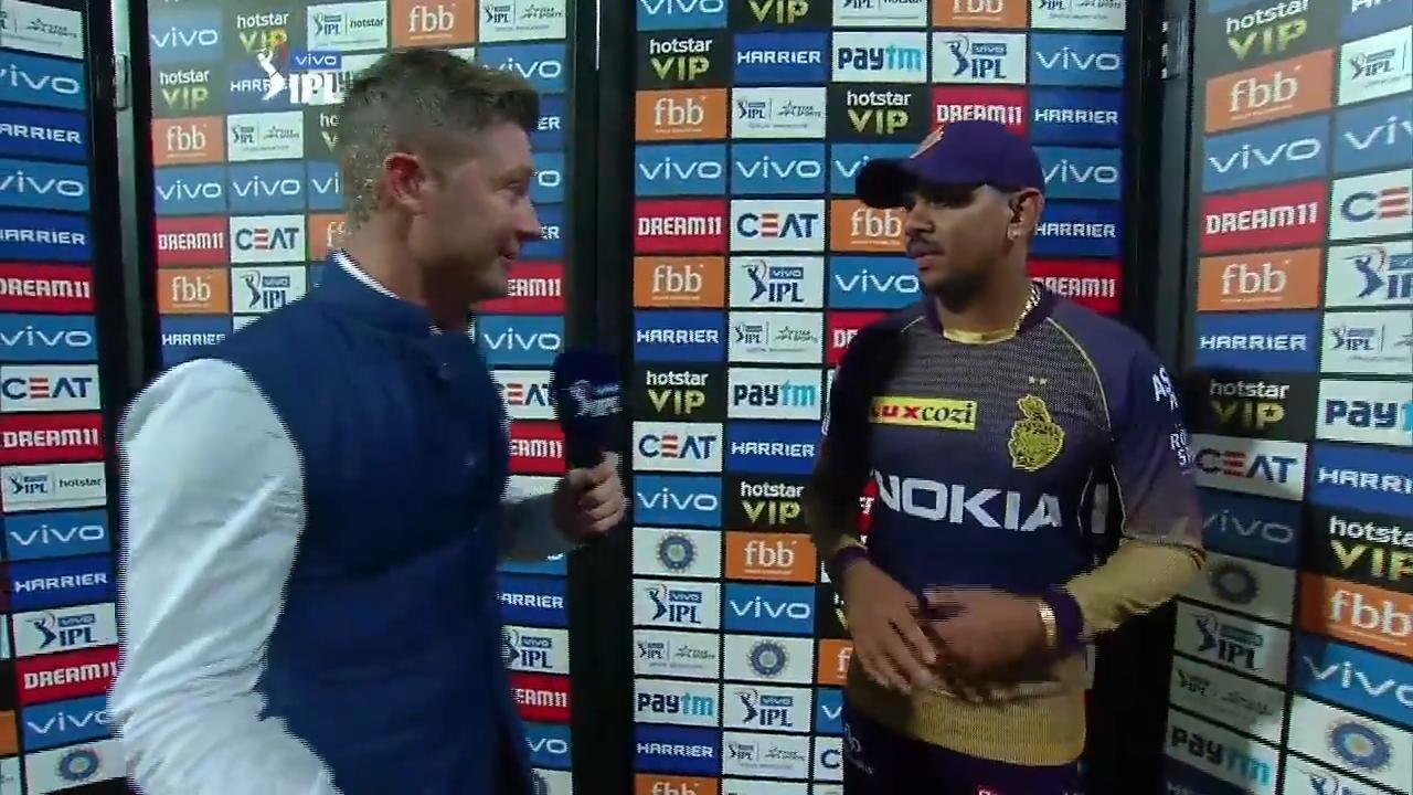 M06: KKR vs KXIP – Sunil Narine Interview background