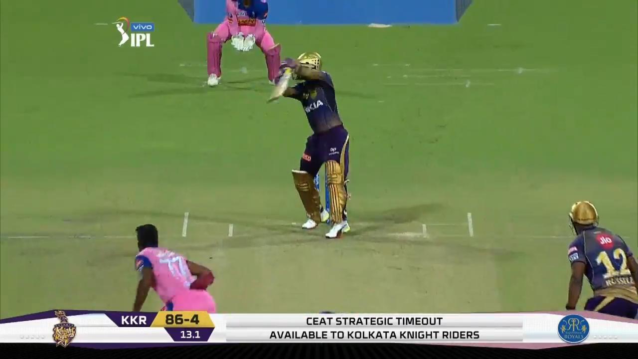 M43: KKR vs RR – Dinesh Karthik Six background