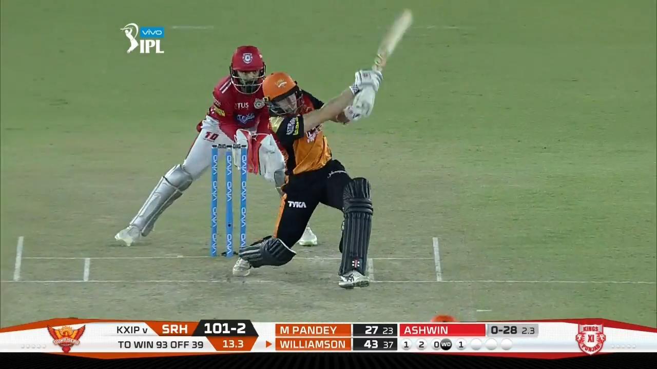 M16: KXIP vs SRH – Kane Williamson Six