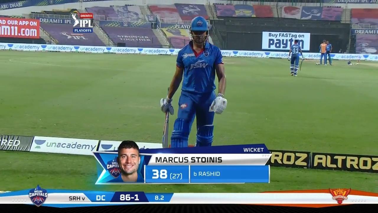 Q2: DC vs SRH – Marcus Stoinis Wicket