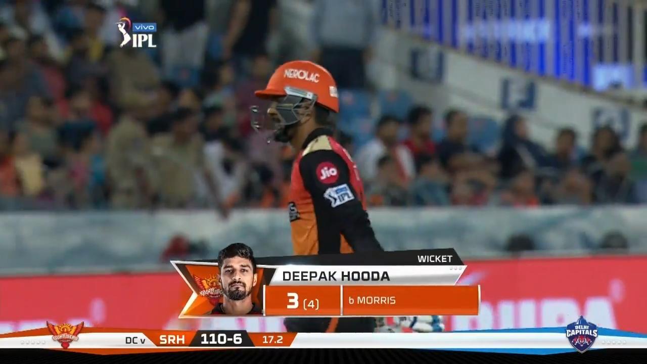M30: SRH vs DC – Deepak Hooda Wicket background