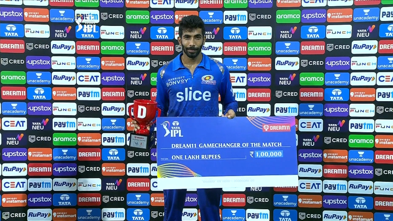 M56: MI vs KKR – Dream11 GameChanger of the Match – Jasprit Bumrah