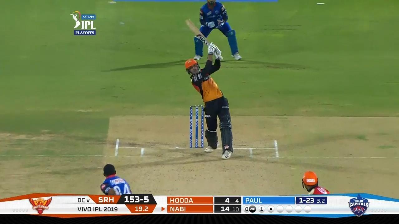 Eliminator: DC vs SRH – Mohammad Nabi Six