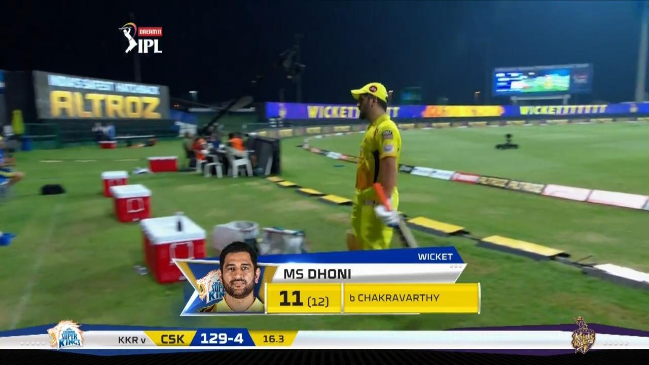 M21: KKR vs CSK – MS Dhoni Wicket