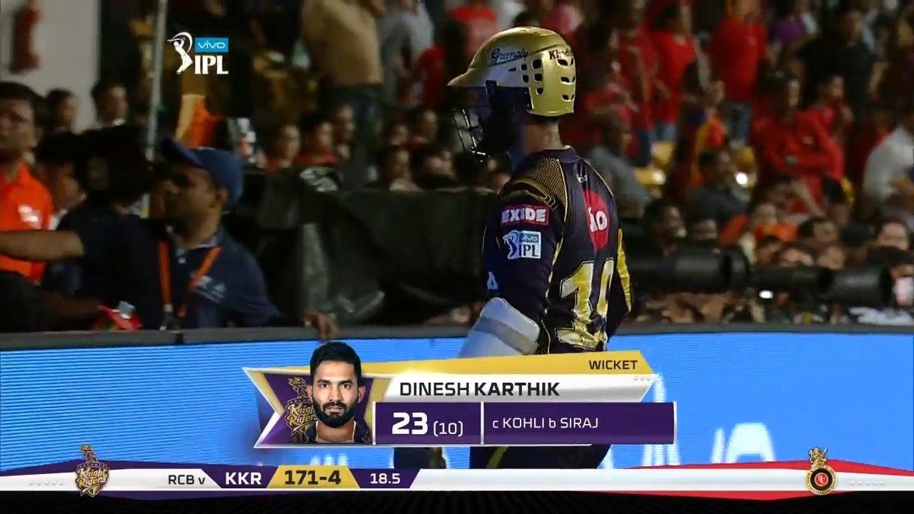 M29: RCB vs KKR – Dinesh Karthik Wicket