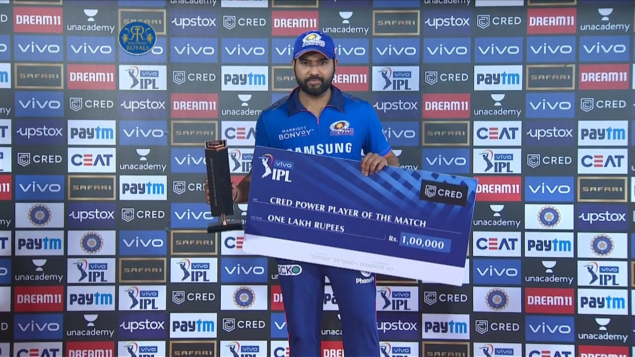M51: RR vs MI – CRED Power Player of the Match – Rohit Sharma background
