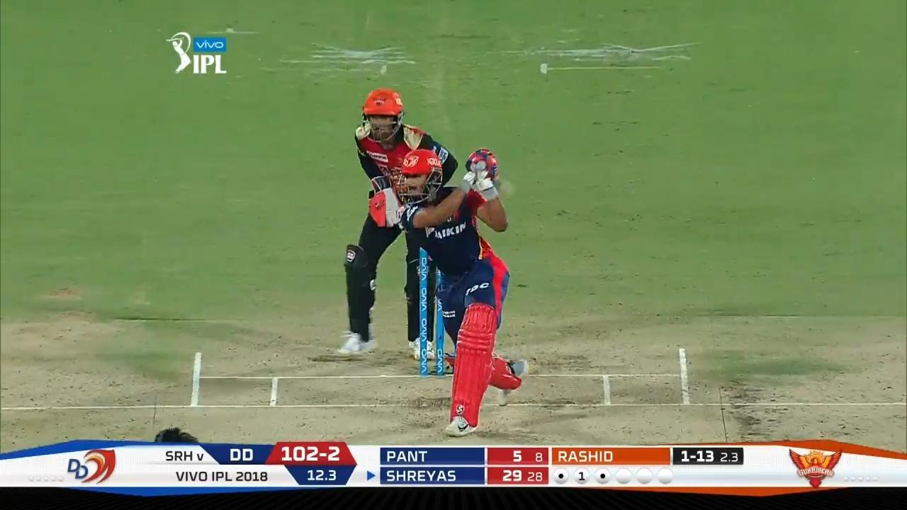 M36: SRH vs DD – Shreyas Iyer Six background