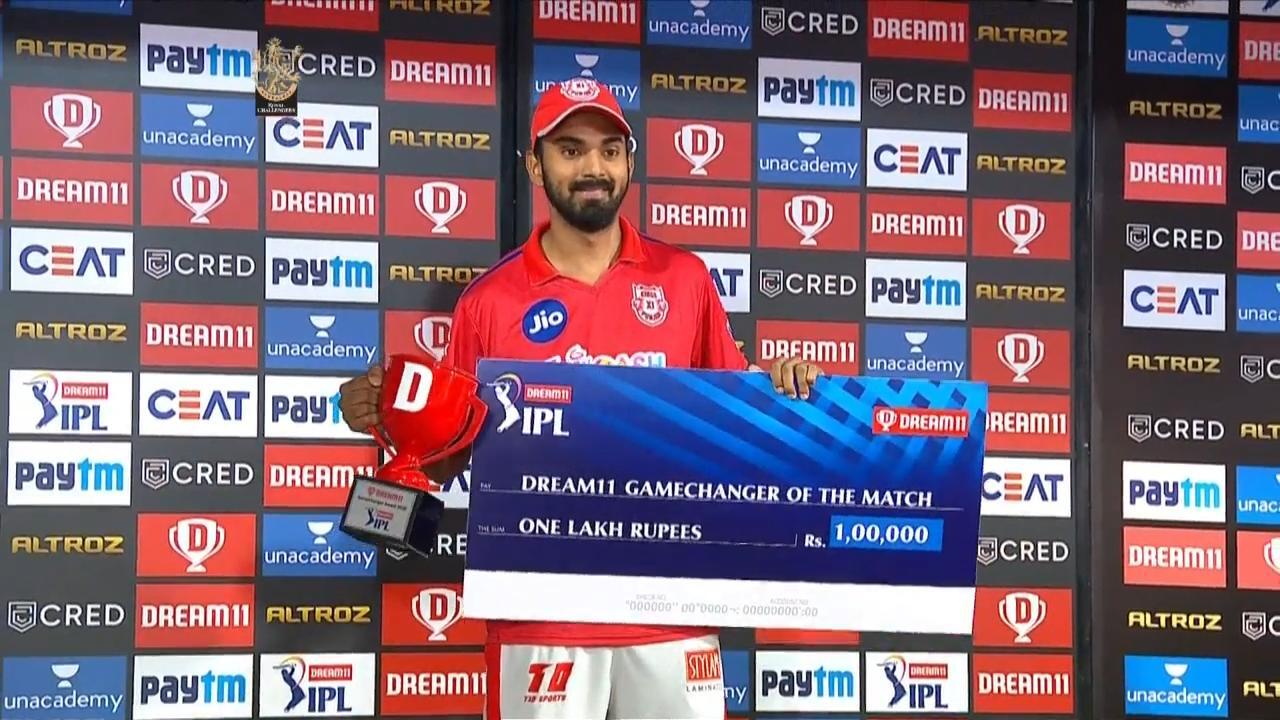 M31: RCB vs KXIP – Dream11 GameChanger of the Match – KL Rahul