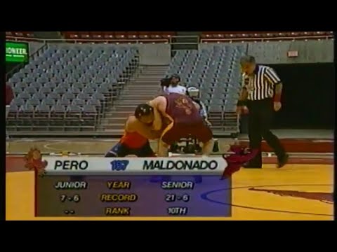 1999 College Wrestling: David Maldonado, Iowa State vs Glen Pero, Arizona State 157 pounds
