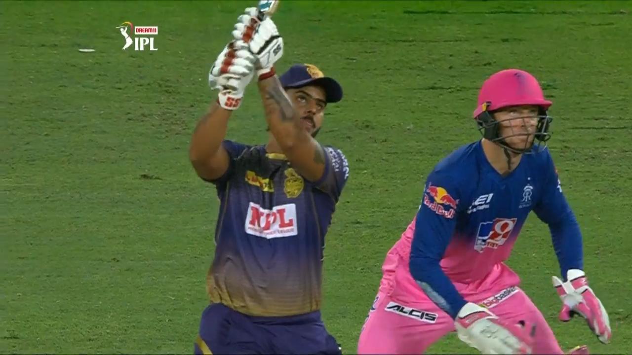 M12: RR vs KKR – Nitish Rana Six background