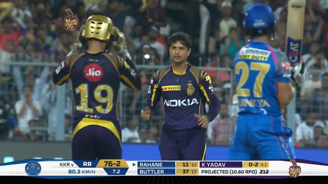 Kuldeep Yadav's magical 4-wicket haul at Eden background
