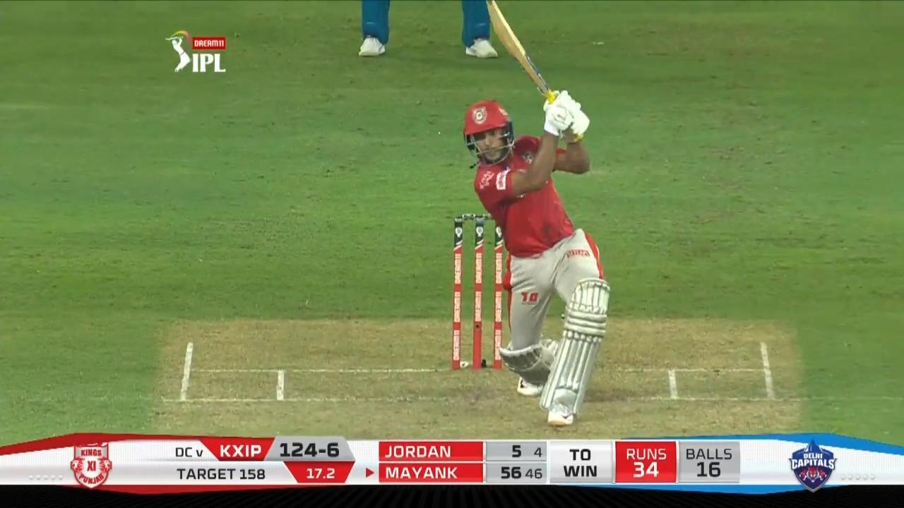 M02: DC vs KXIP – Mayank Agarwal Six background