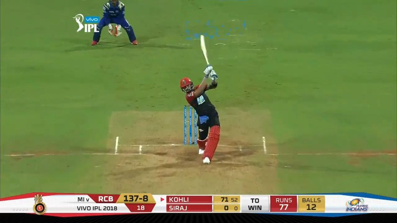 M14: MI vs RCB – Virat Kohli Six