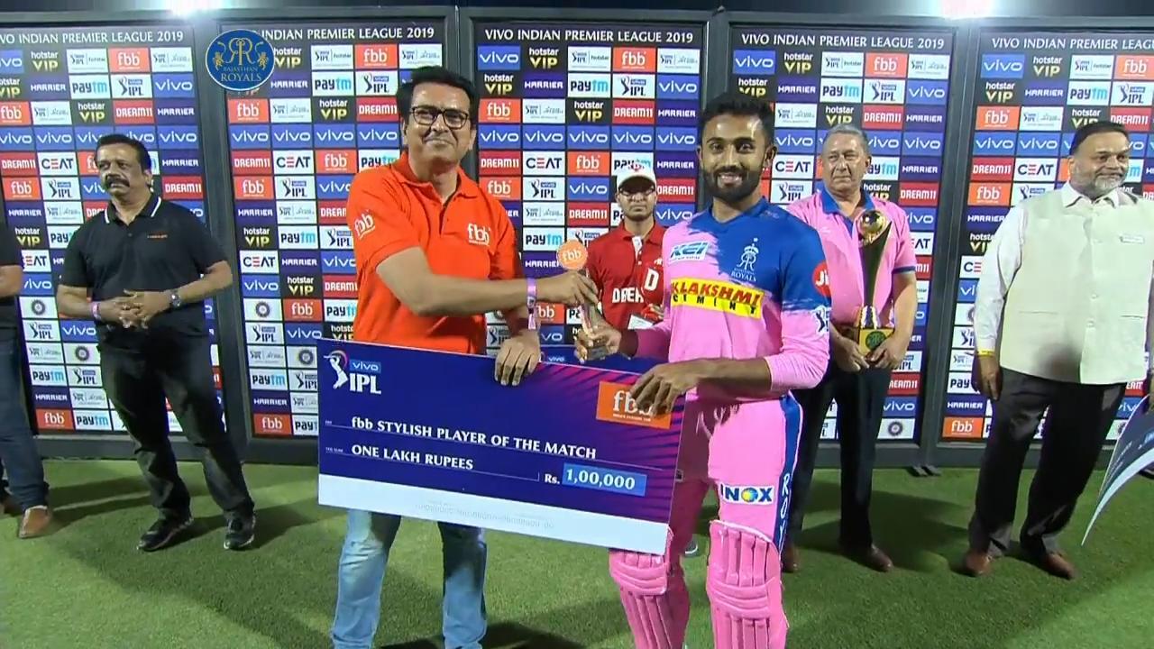 M45: RR vs SRH – fbb Stylish Player of the Match – Shreyas Gopal background