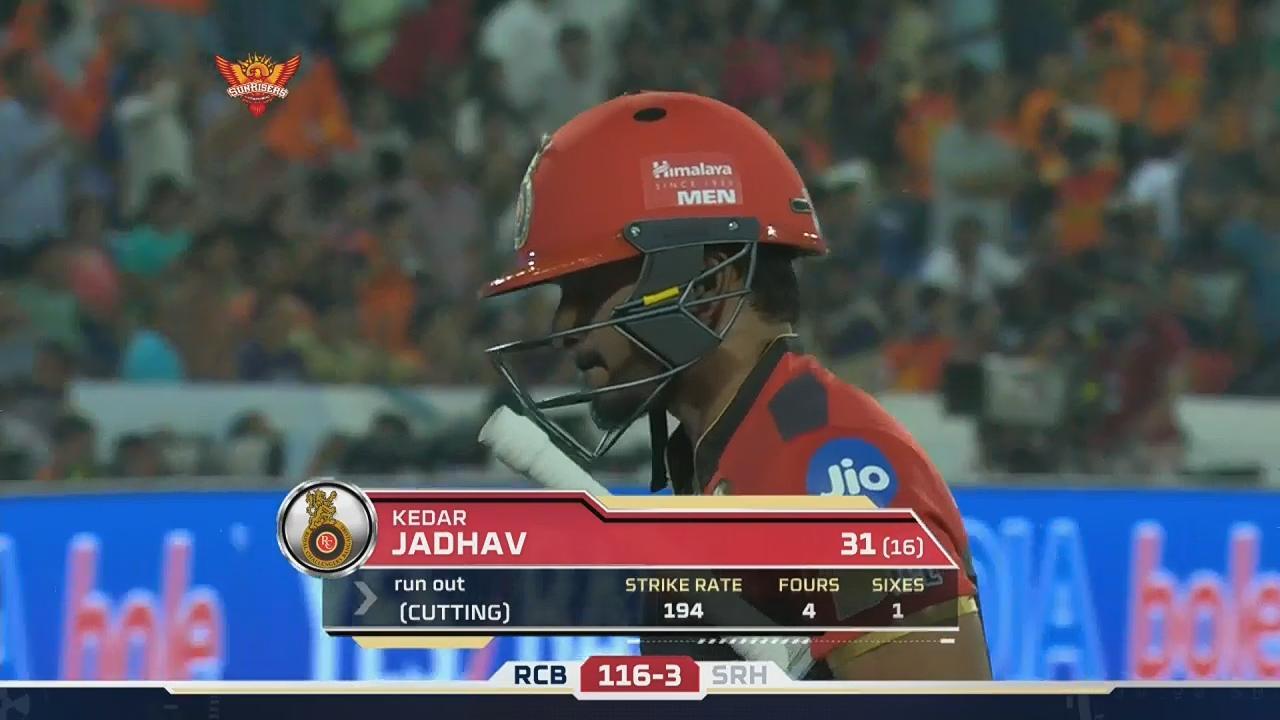 M1: SRH vs RCB – Kedar Jadhav Wicket background