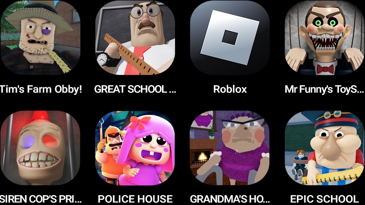 TIM'S FARM OBBY,GREAT SCHOOL,Roblox,Mr Funny's ToyShop,SIREN COP'S PRISON,POLICE HOUSE...