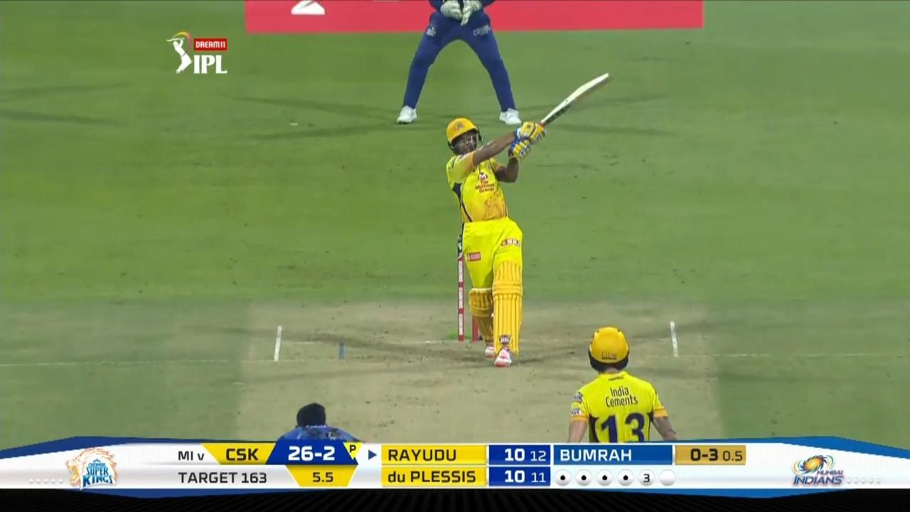 M01: MI vs CSK – Ambati Rayudu Six