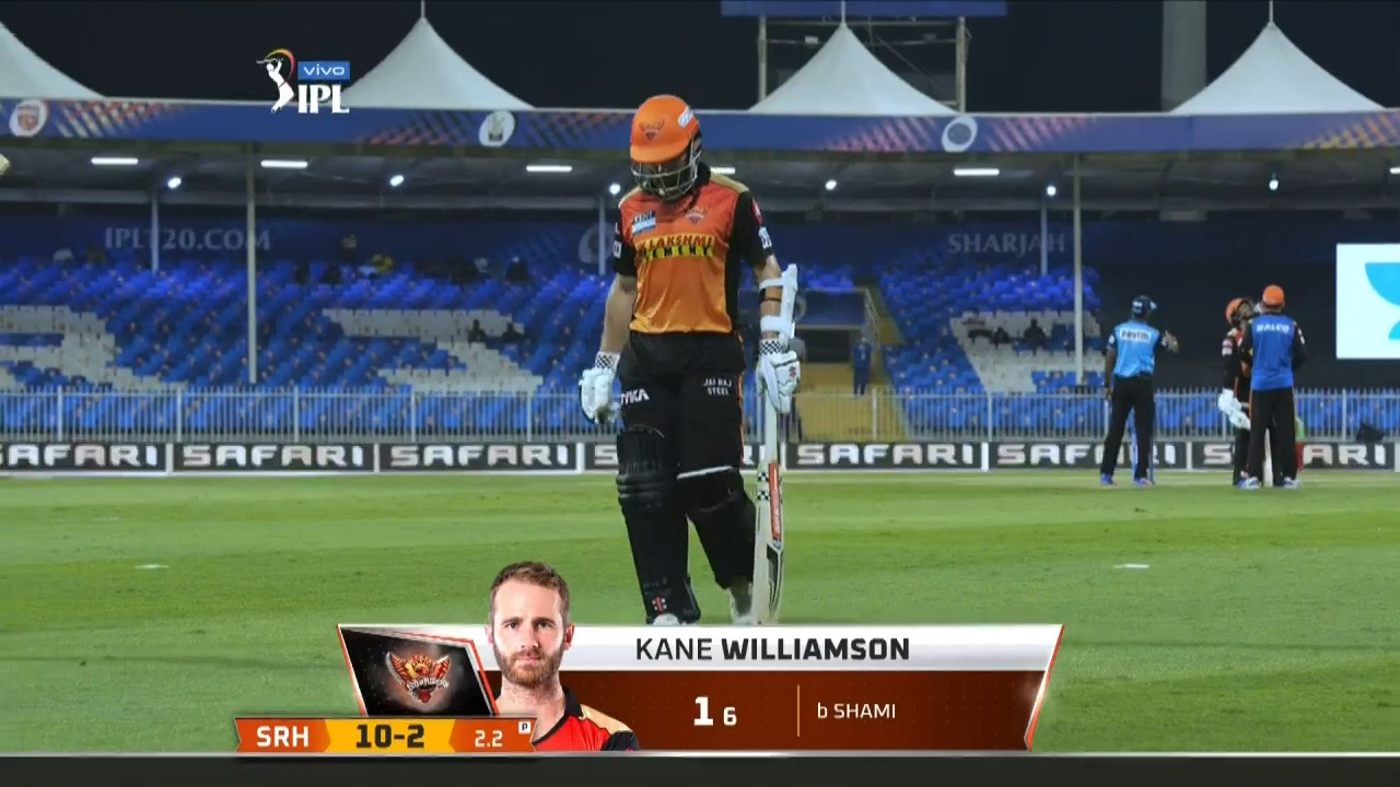 M37: SRH vs PBKS – Kane Williamson Wicket background