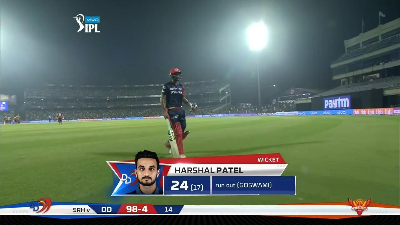 M42: DD vs SRH – Harshal Patel Wicket background