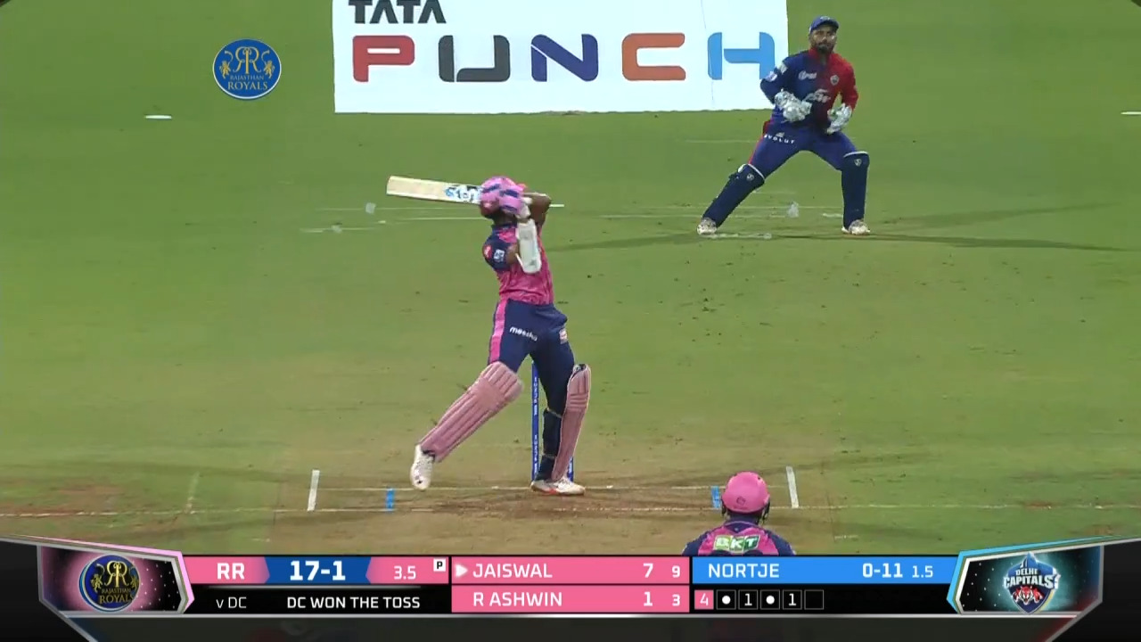 M58: RR vs DC – Yashasvi Jaiswal Six