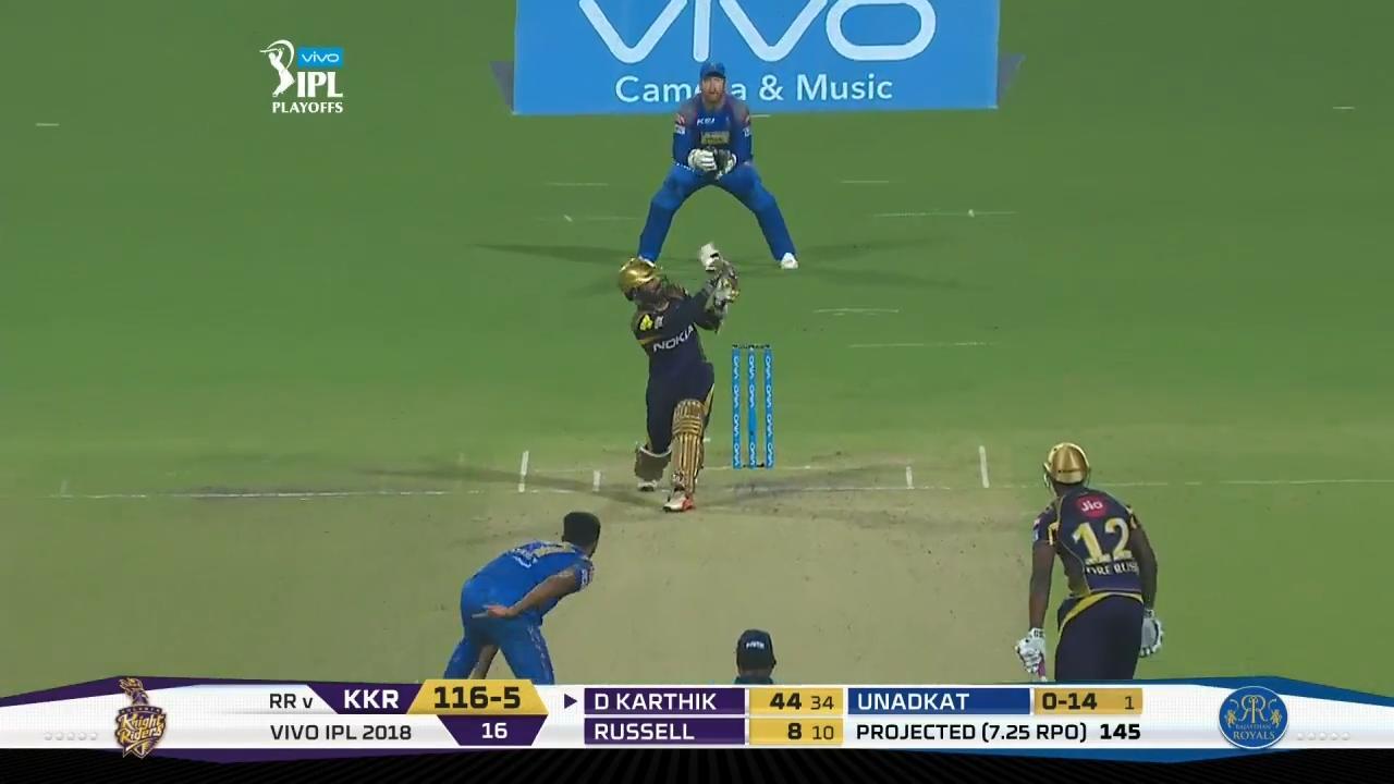 Eliminator: KKR vs RR – Dinesh Karthik Six background