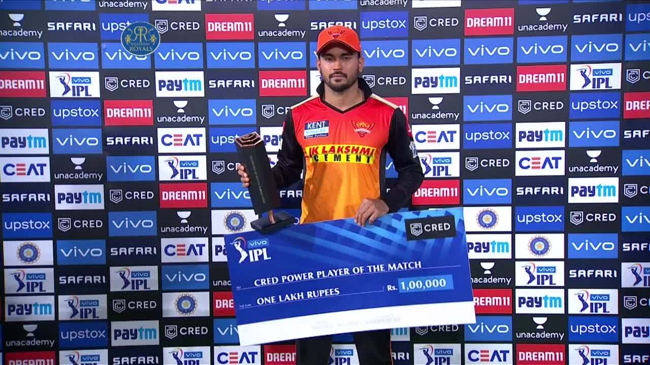 M28: RR vs SRH – CRED Power Player of the Match – Manish Pandey