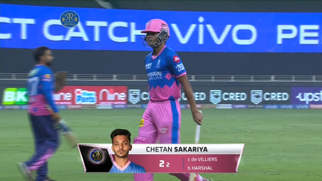M43: RR vs RCB – Chetan Sakariya Wicket