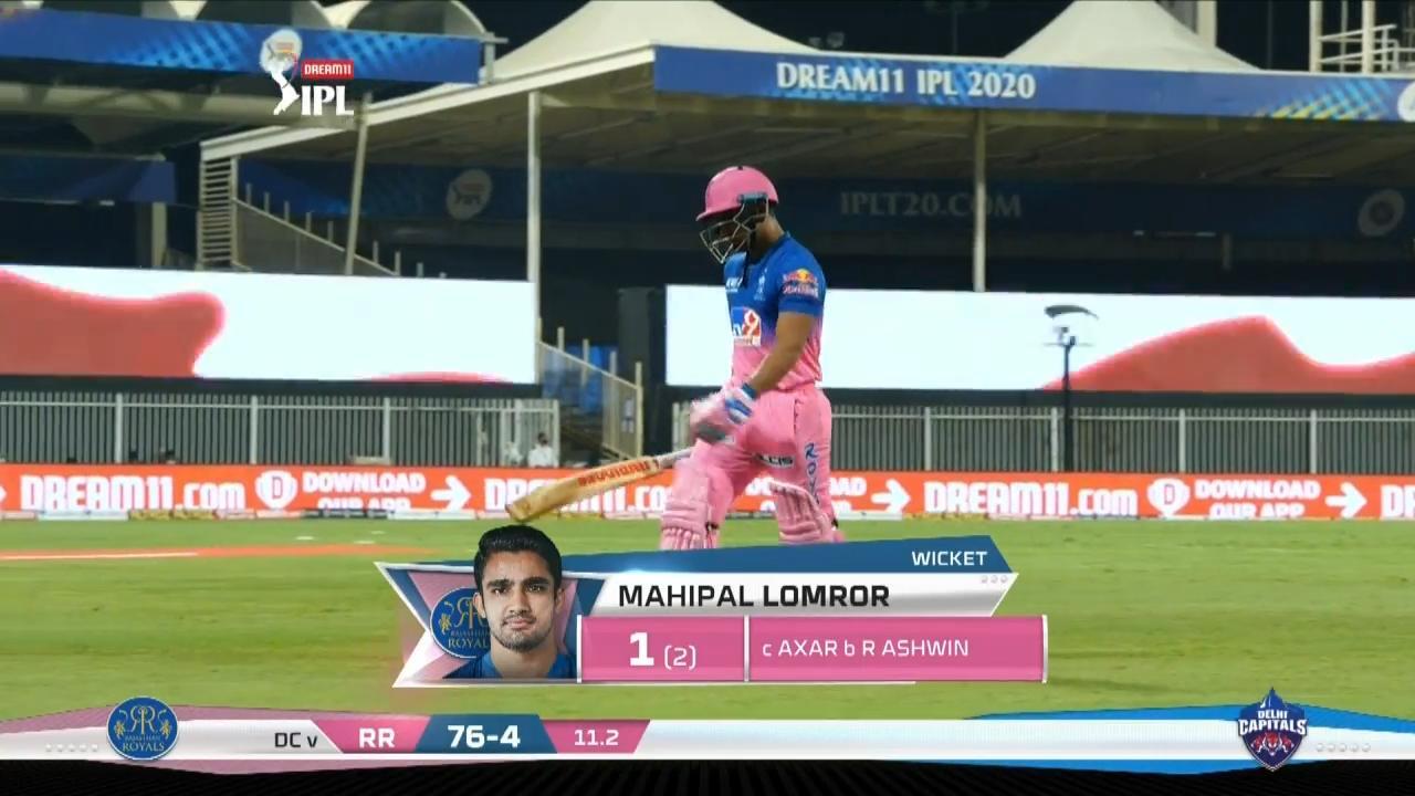 M23: RR vs DC – Mahipal Lomror Wicket