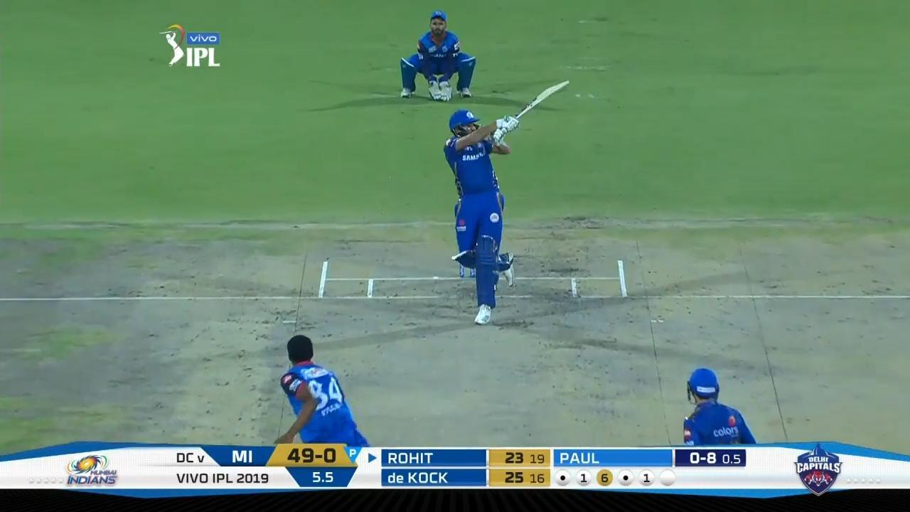 M34: DC vs MI – Rohit Sharma Six