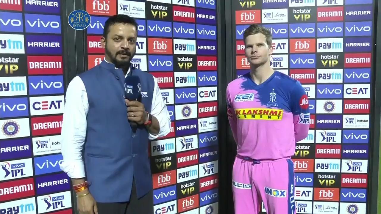 M40: RR vs DC – Steve Smith Interview background
