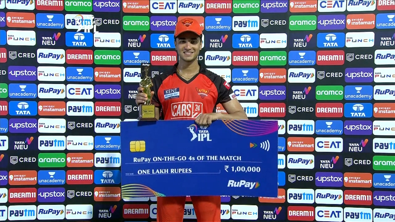 M70: SRH vs PBKS – RuPay On-The-Go 4s of the Match – Abhishek Sharma