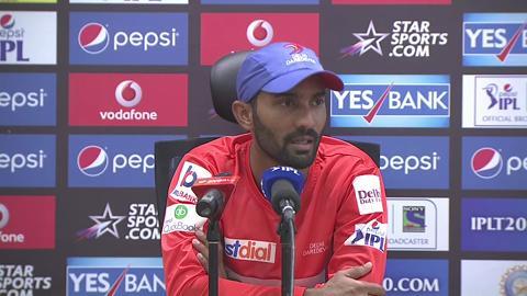 M06: KKR vs DD – Dinesh Karthik Press Conference background