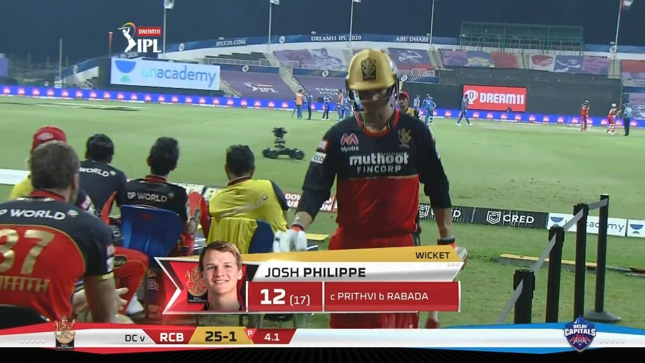 M55: DC vs RCB – Josh Philippe Wicket background