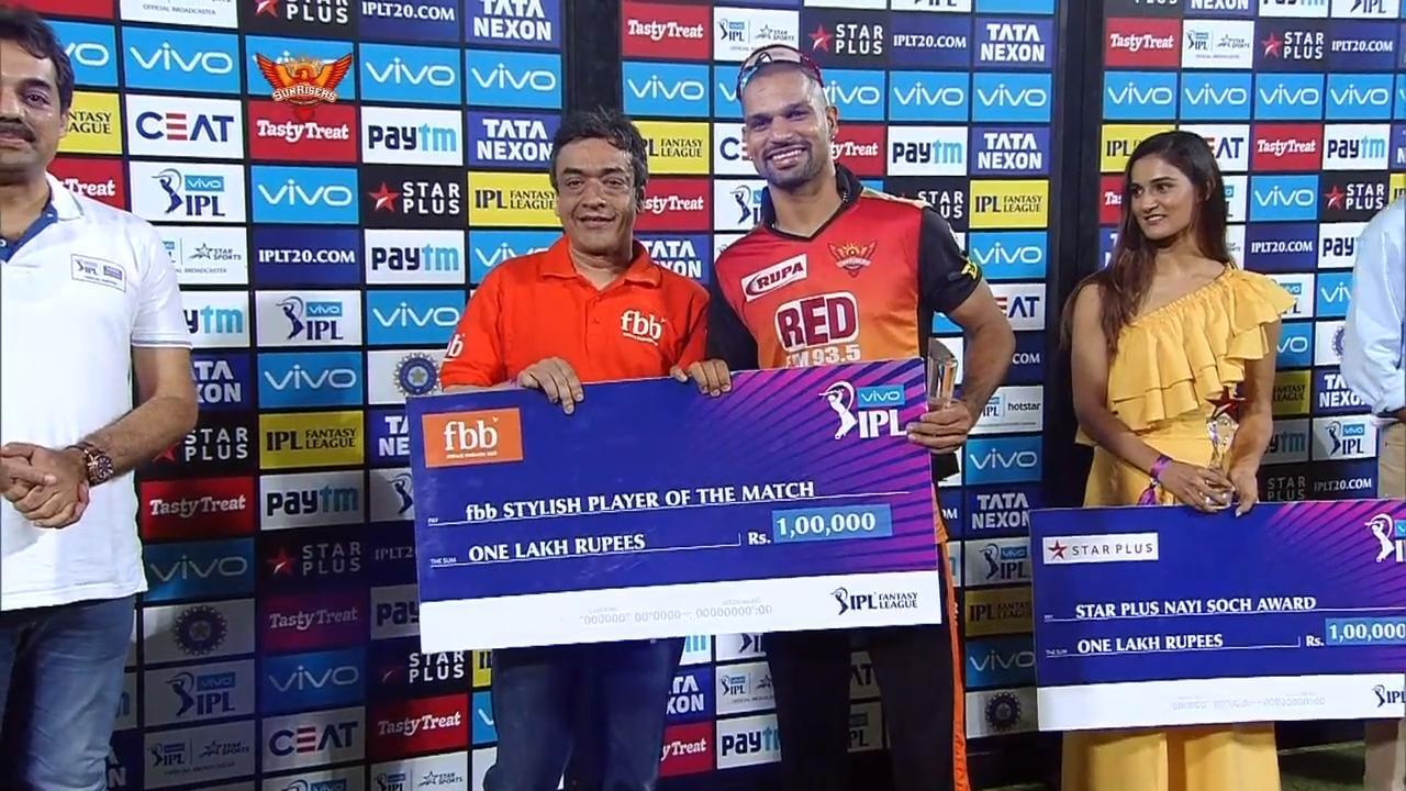M54: SRH vs KKR – fbb Stylish player of the match – Shikhar Dhawan background