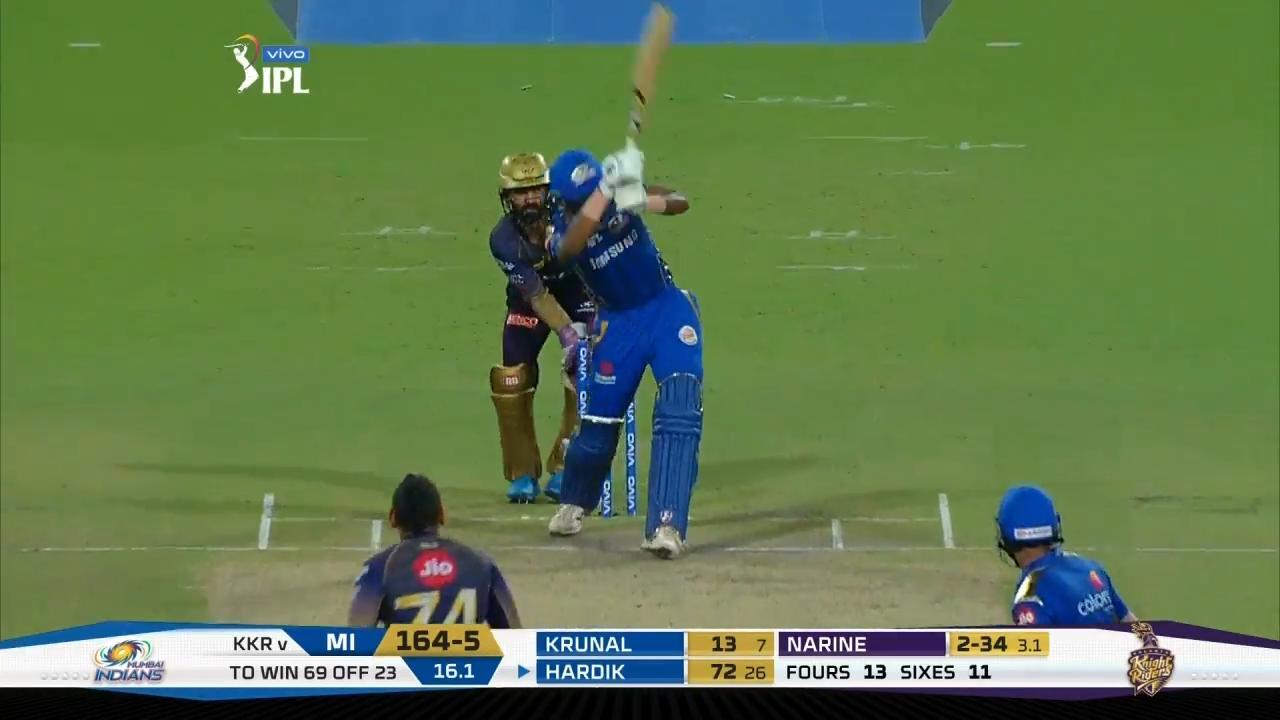 M47: KKR vs MI – Hardik Pandya Six